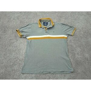 Louis Philippe Polo Shirt Mens L Short Sleeve Chest Striped Colorblock Classic